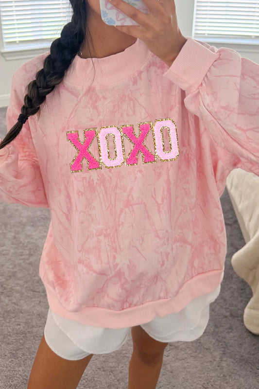 Pink XOXO Glitter Valentine's Day Sweatshirt