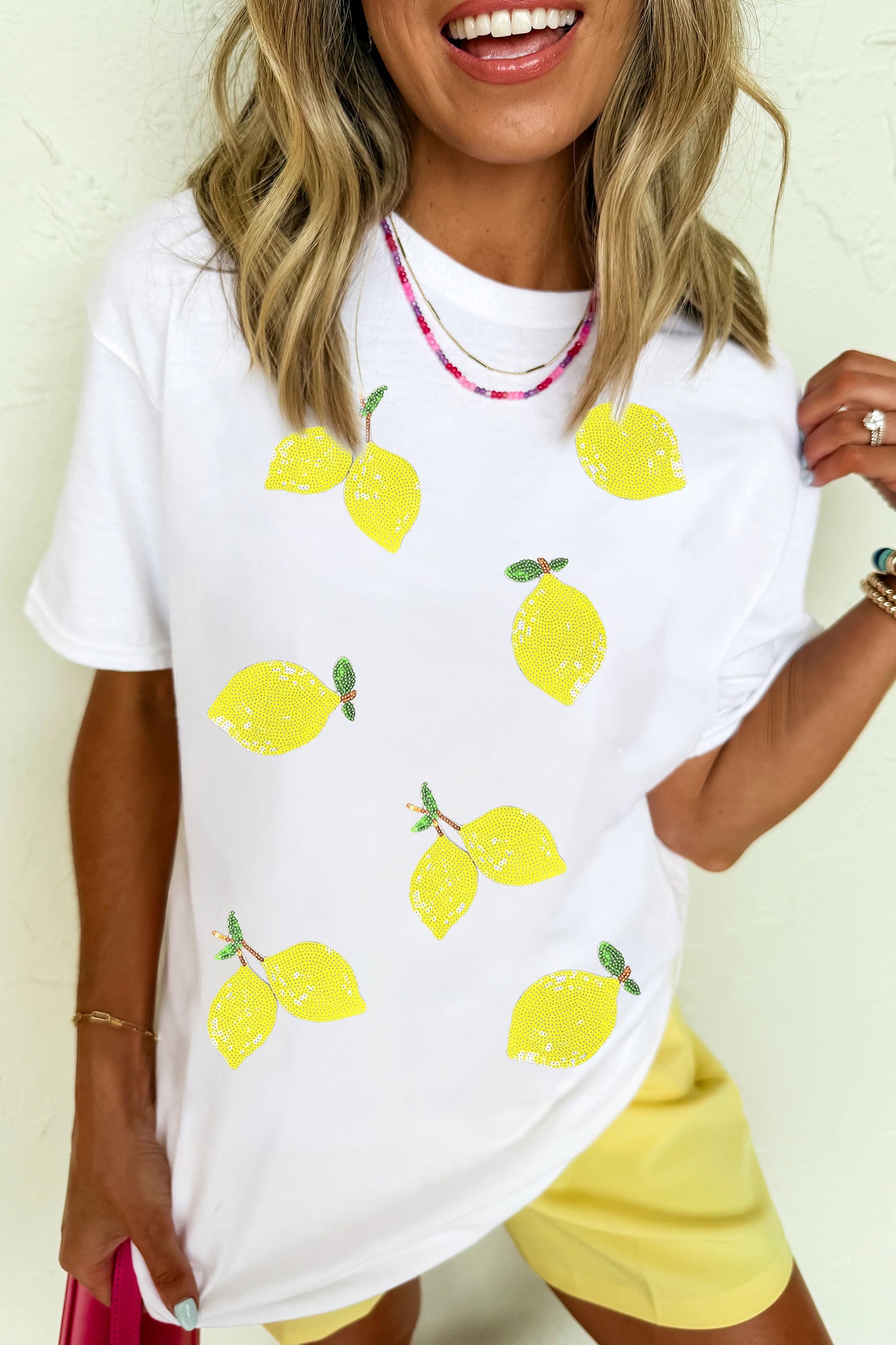 Sequin Lemon Summer Tee