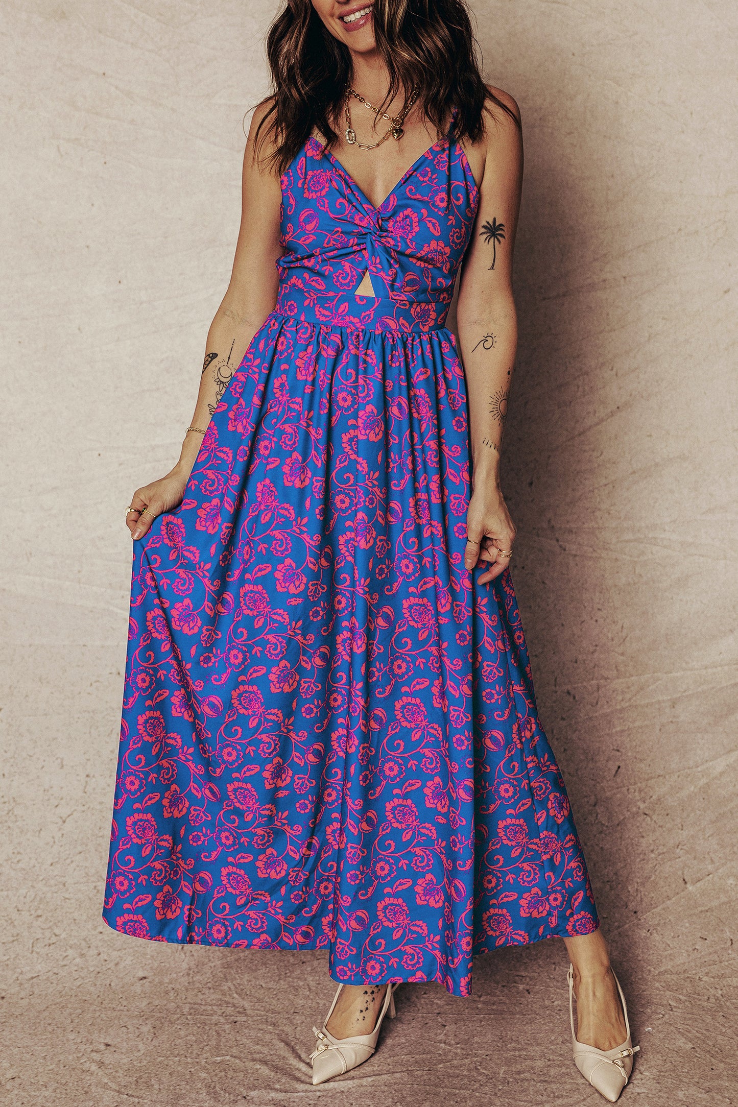 Blue Floral Maxi Dress