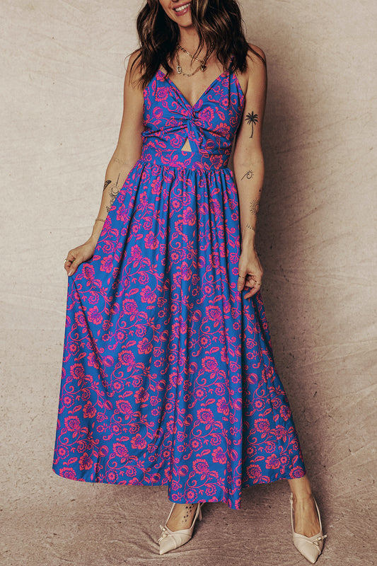 Blue Floral Maxi Dress