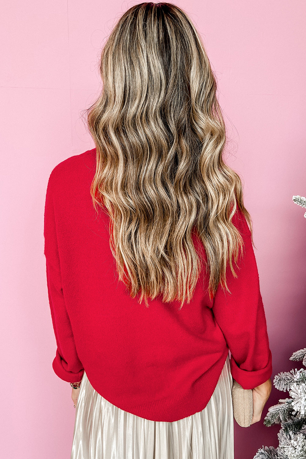 Red Tinsel Merry Baggy Sweater