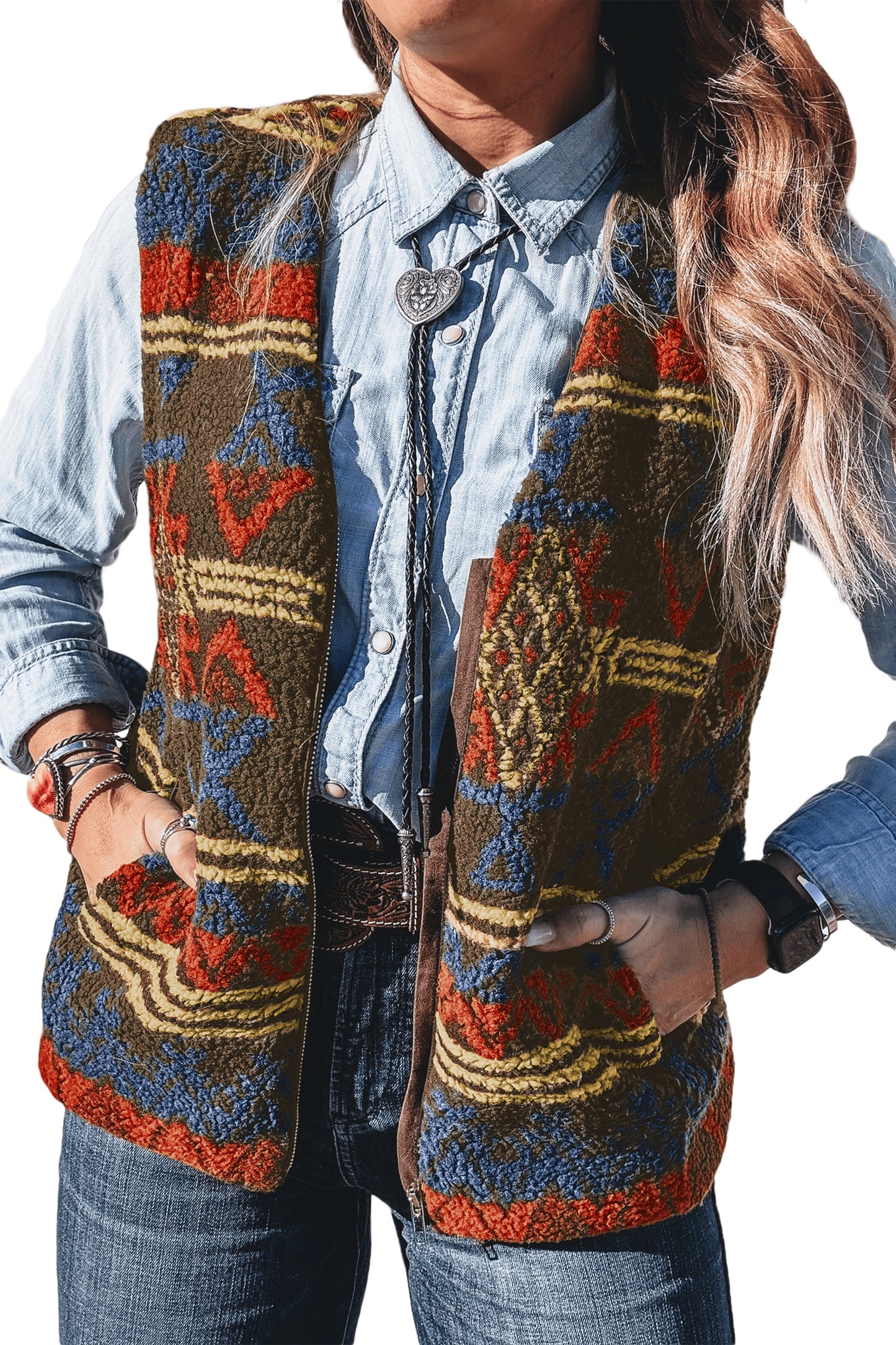 Western Print Vest