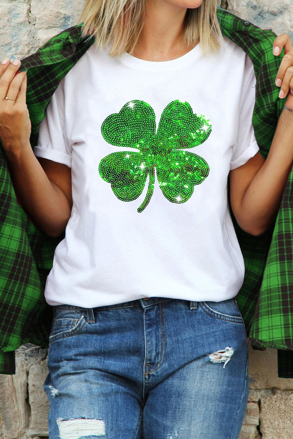 Sequin Shamrock Tee