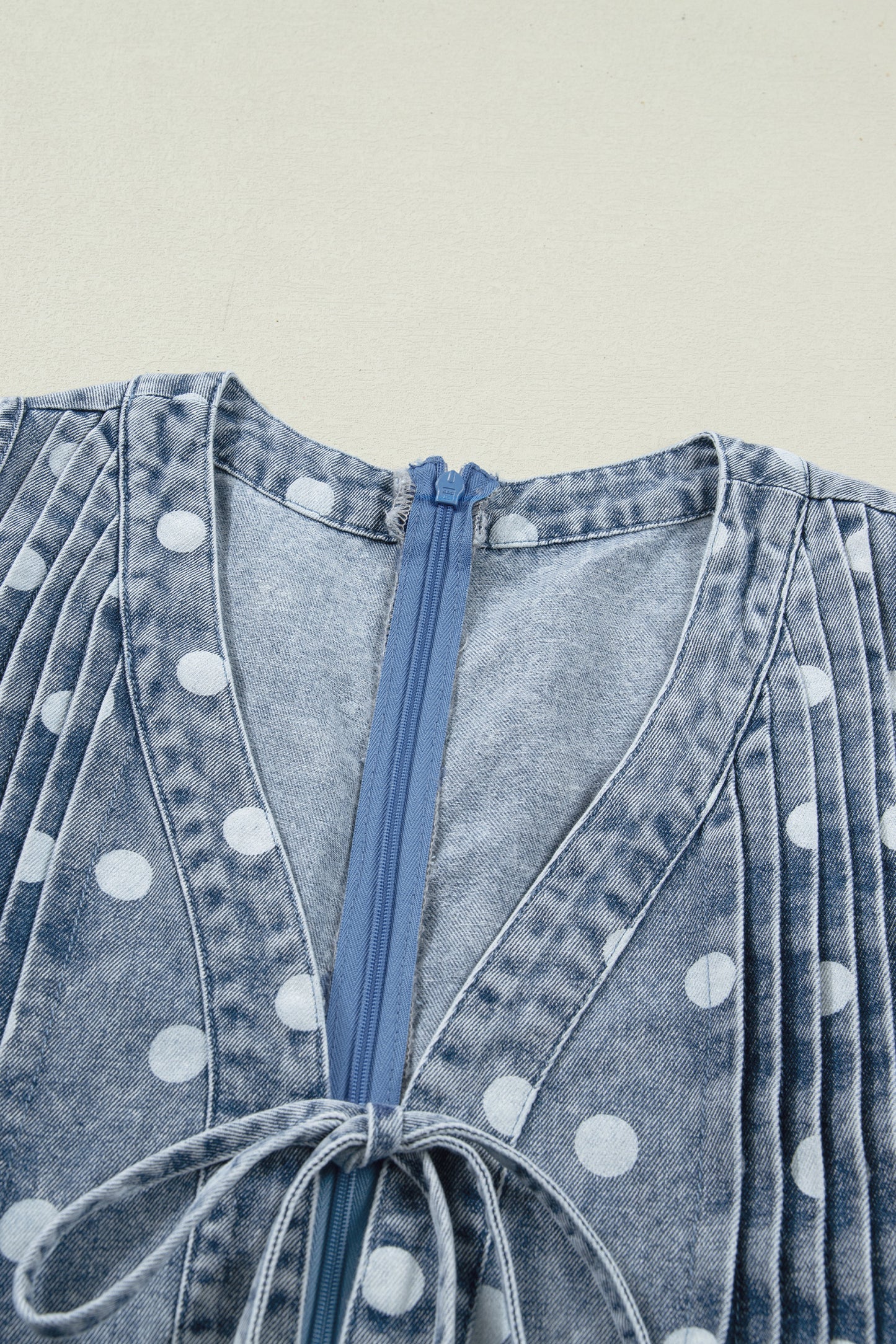 Polka Dot Denim Romper