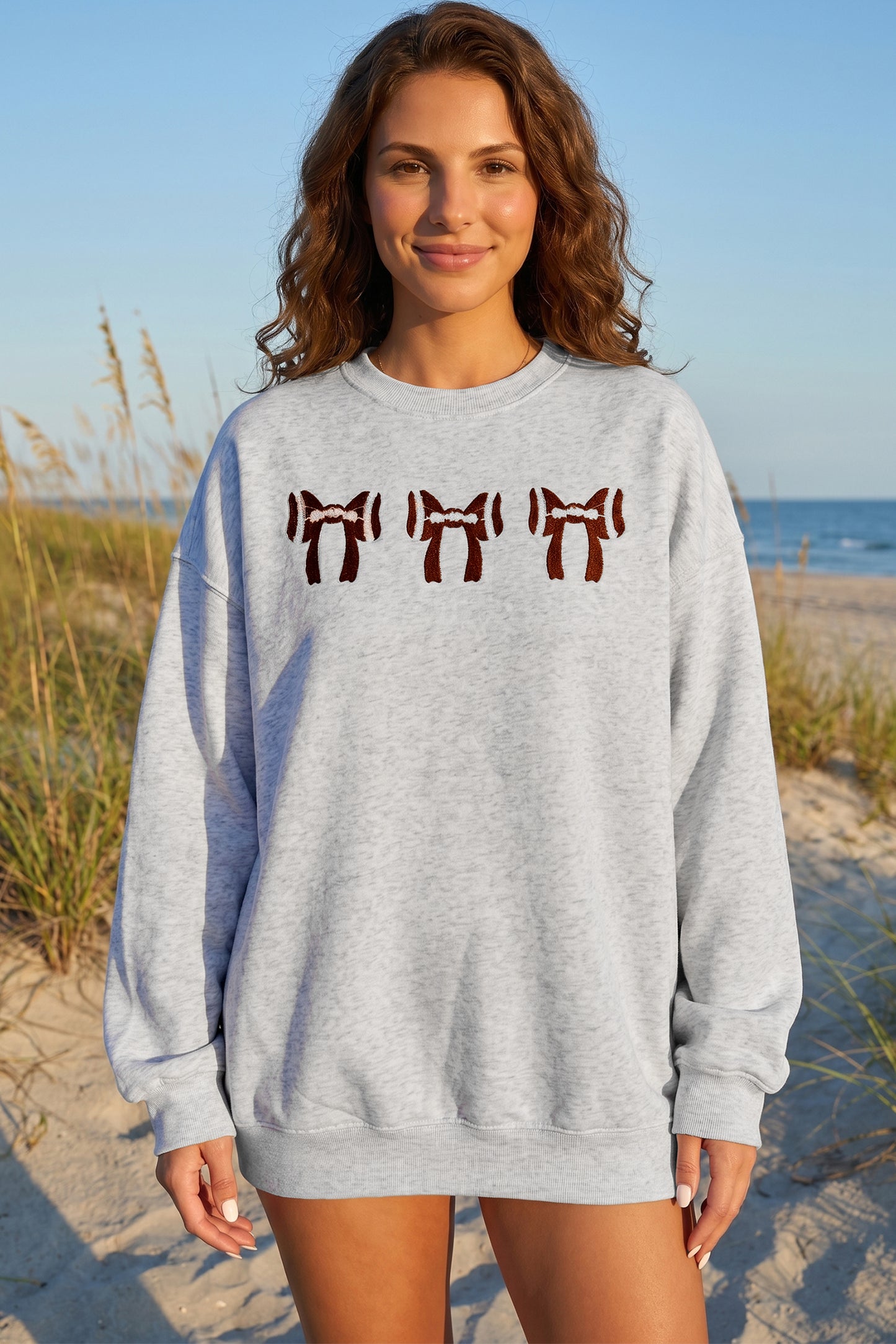 Chenille Embroidered Football Game Day Sweatshirt