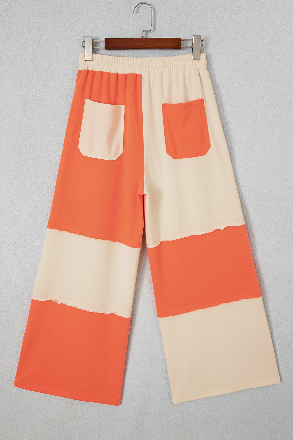 Raw Seam Patchwork Wide Leg Pants