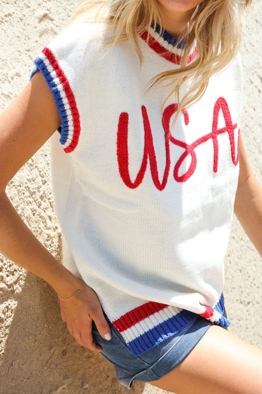 USA Short Sleeve Sweater