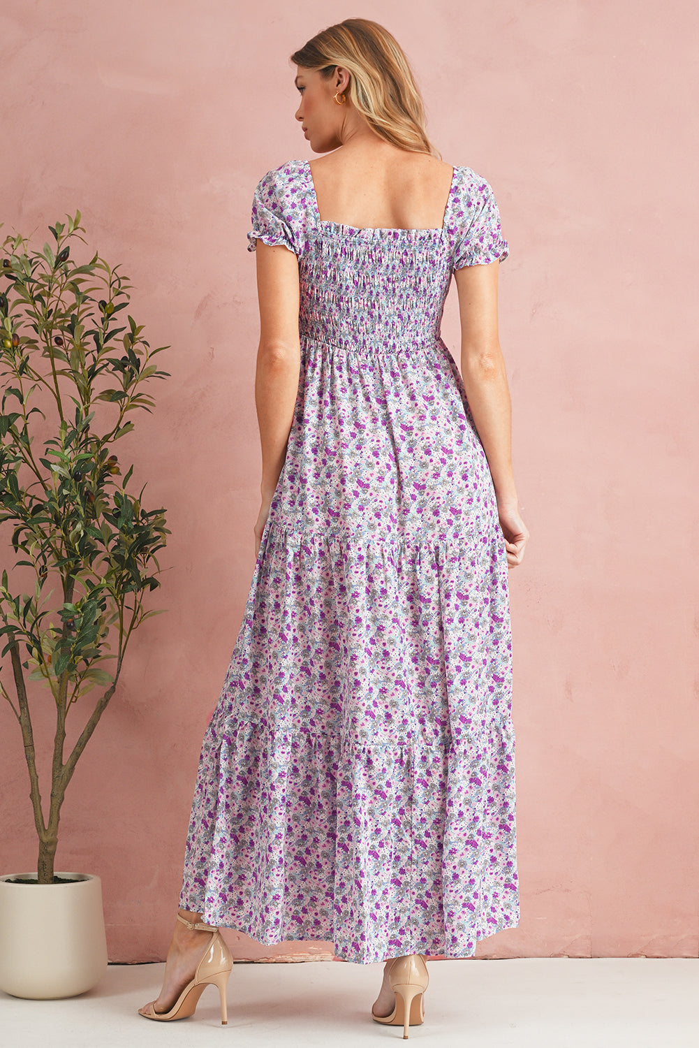 Floral High Waist Maxi Dress