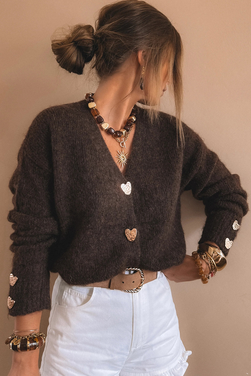 Cardigan with Heart Buttons
