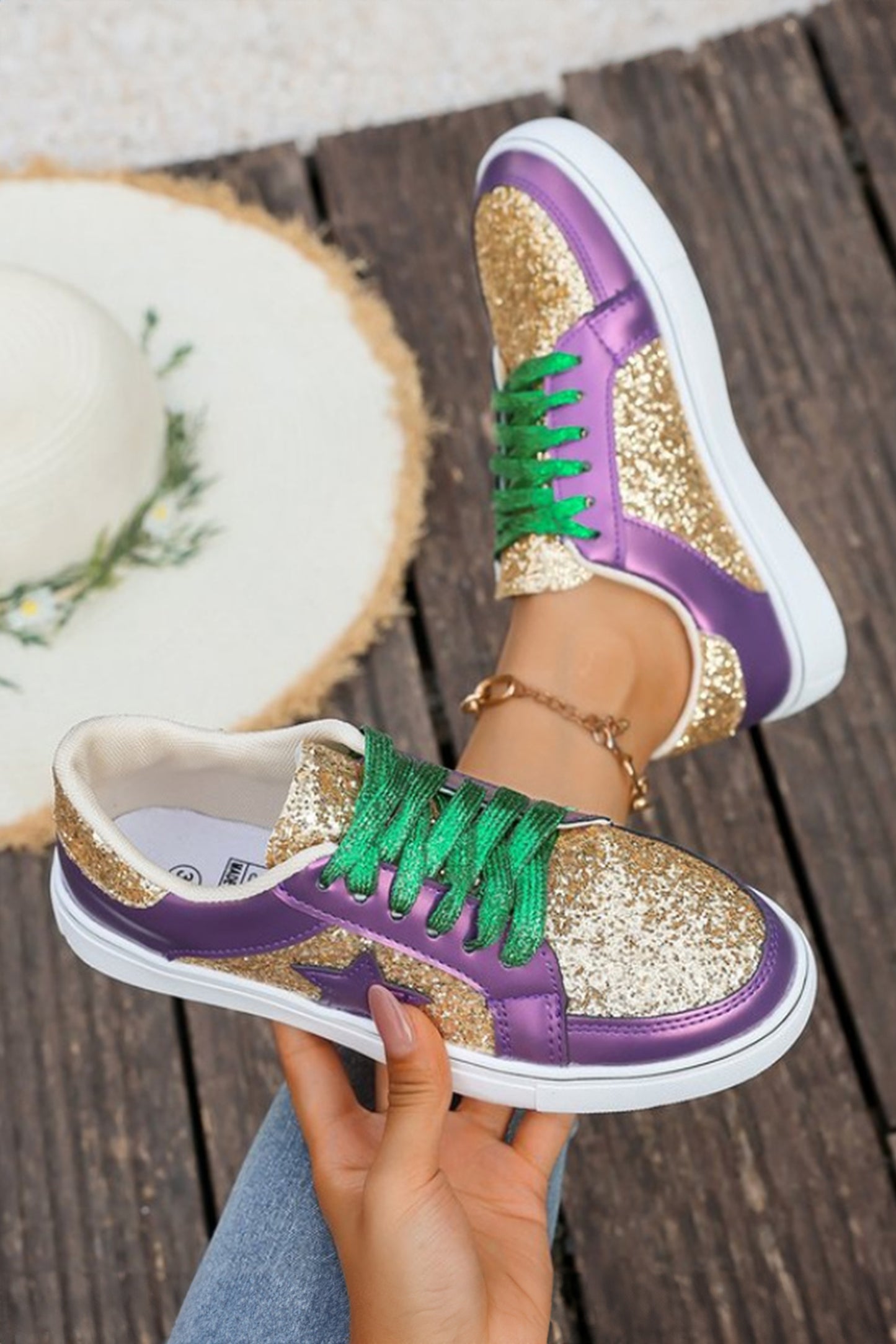 Glitter Mardi Gras Sneakers