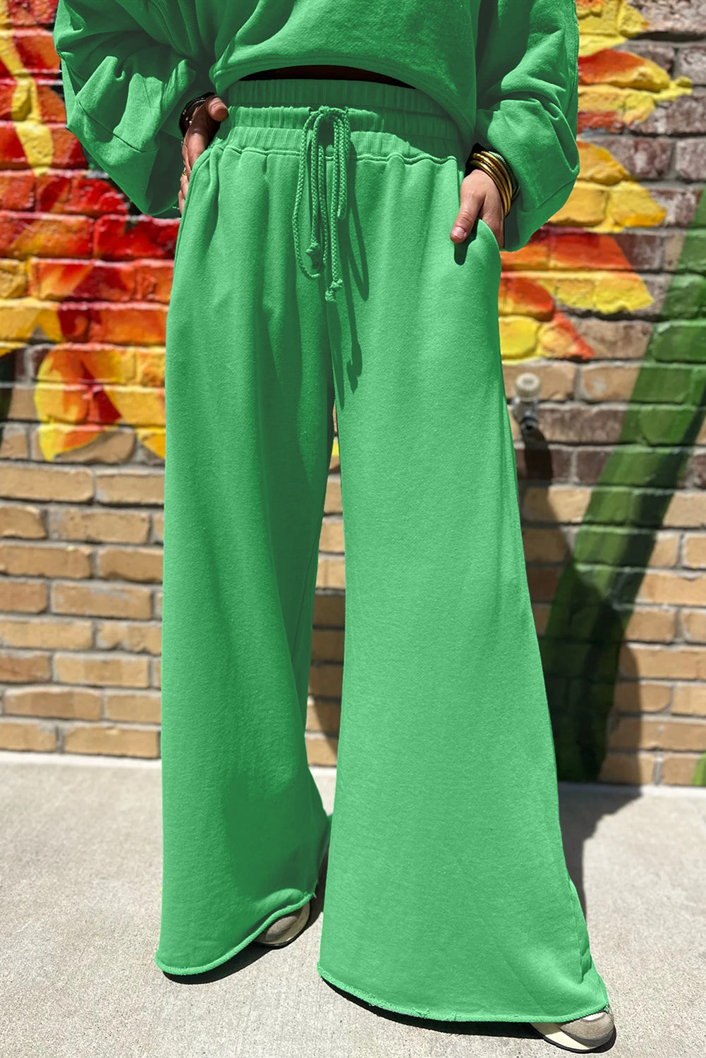 Crop Pullover and Wide Leg Pants Set