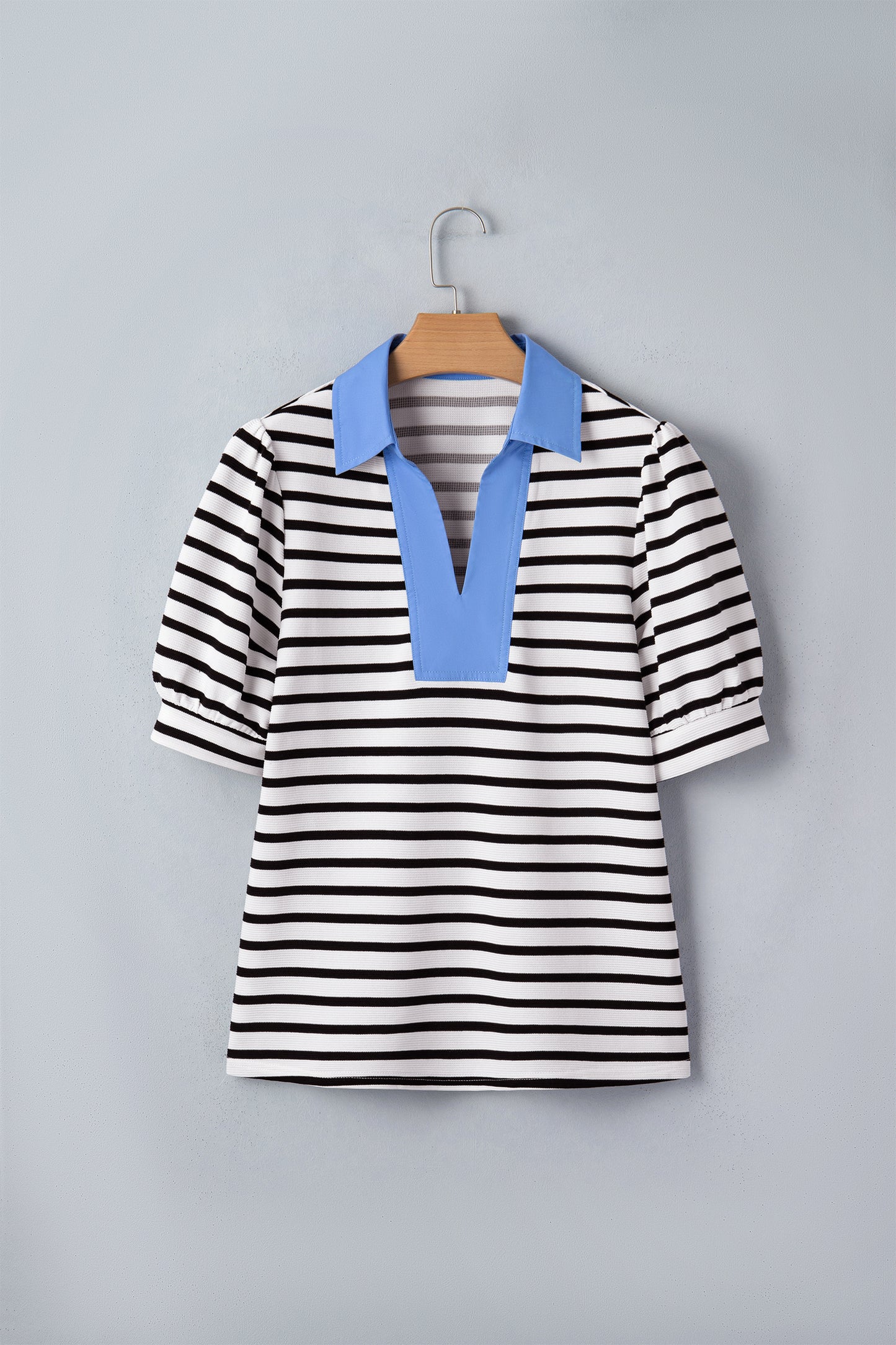 Striped Puff Sleeve Top