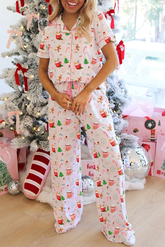 Pink Christmas Spirit  Pajama Set