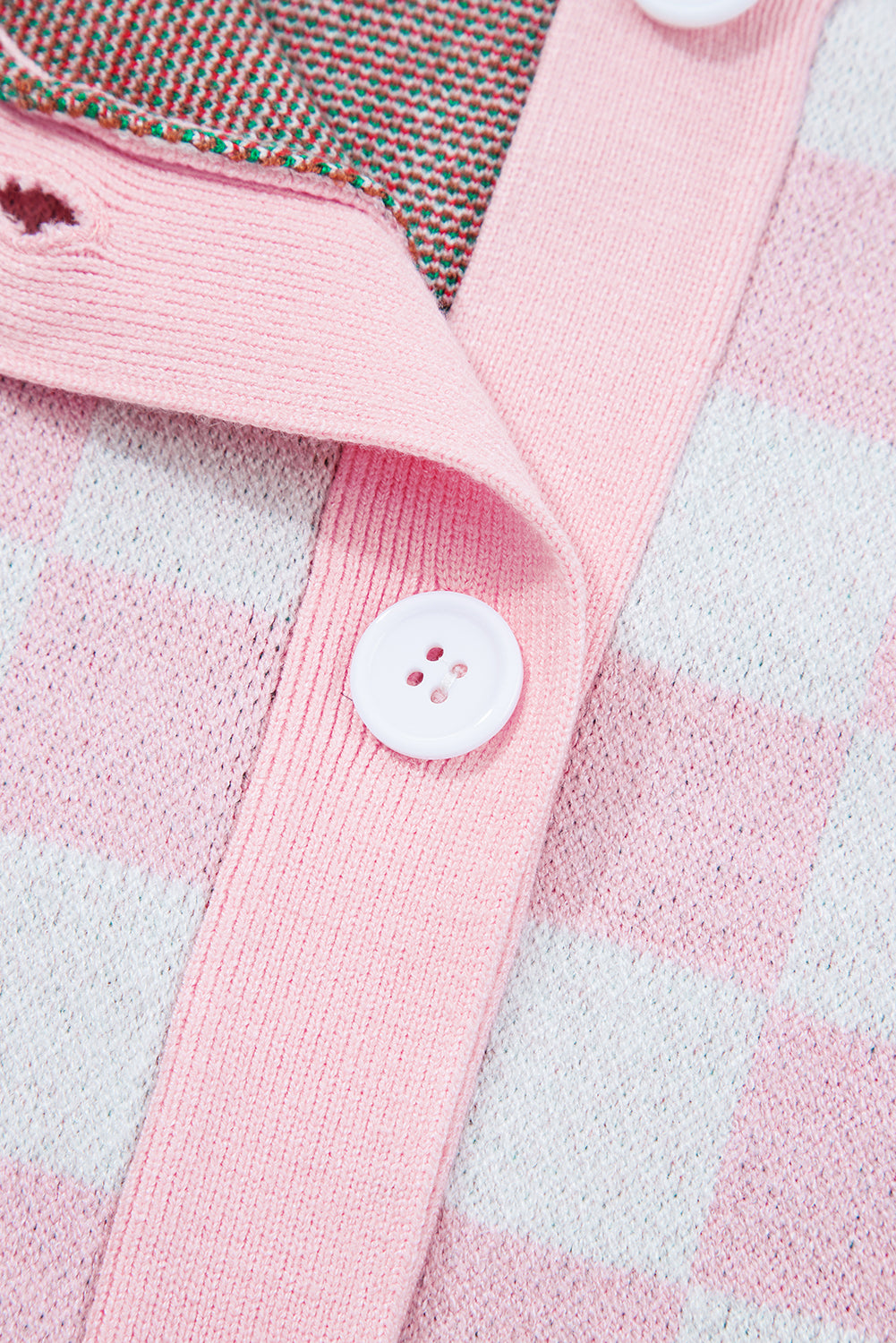 Pink Checkered Christmas Tree Cardigan