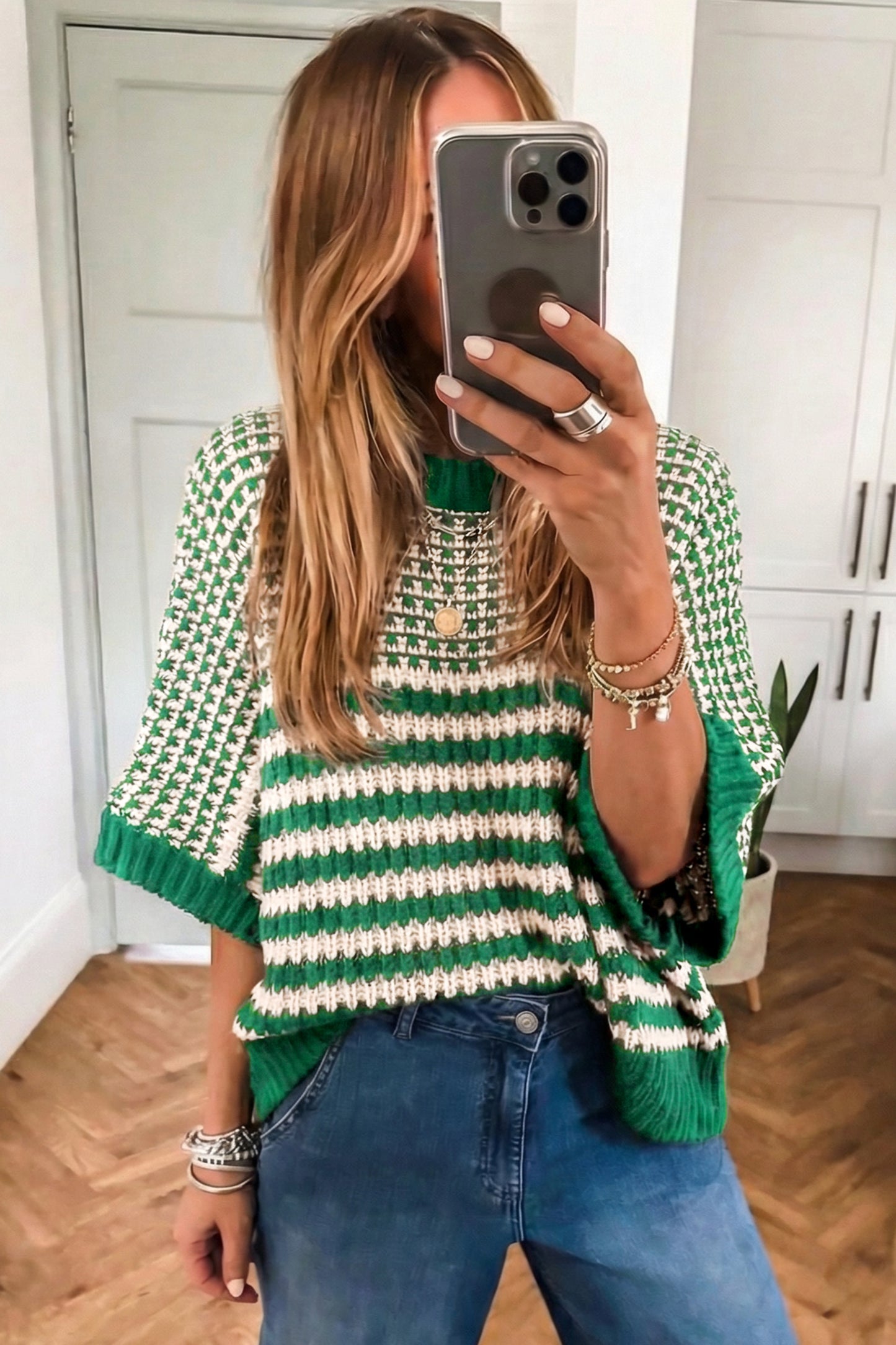 Draped Sleeve Slouchy Sweater