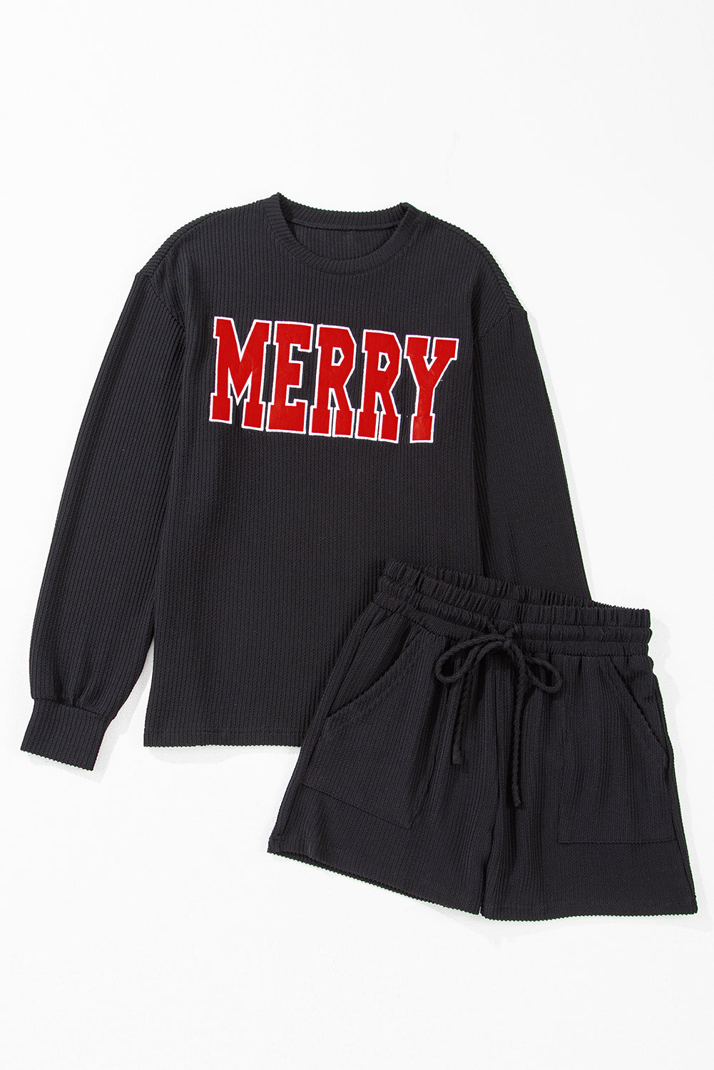 Corded MERRY Shorts Pajama Set