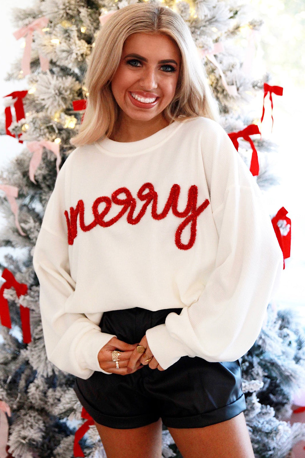 Merry Christmas Tinsel Sweatshirt