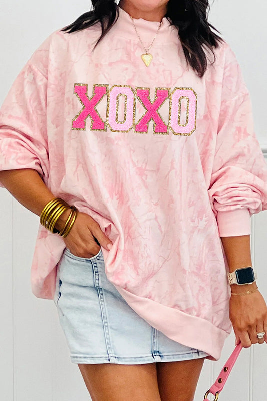 Pink XOXO Glitter Valentine's Day Sweatshirt