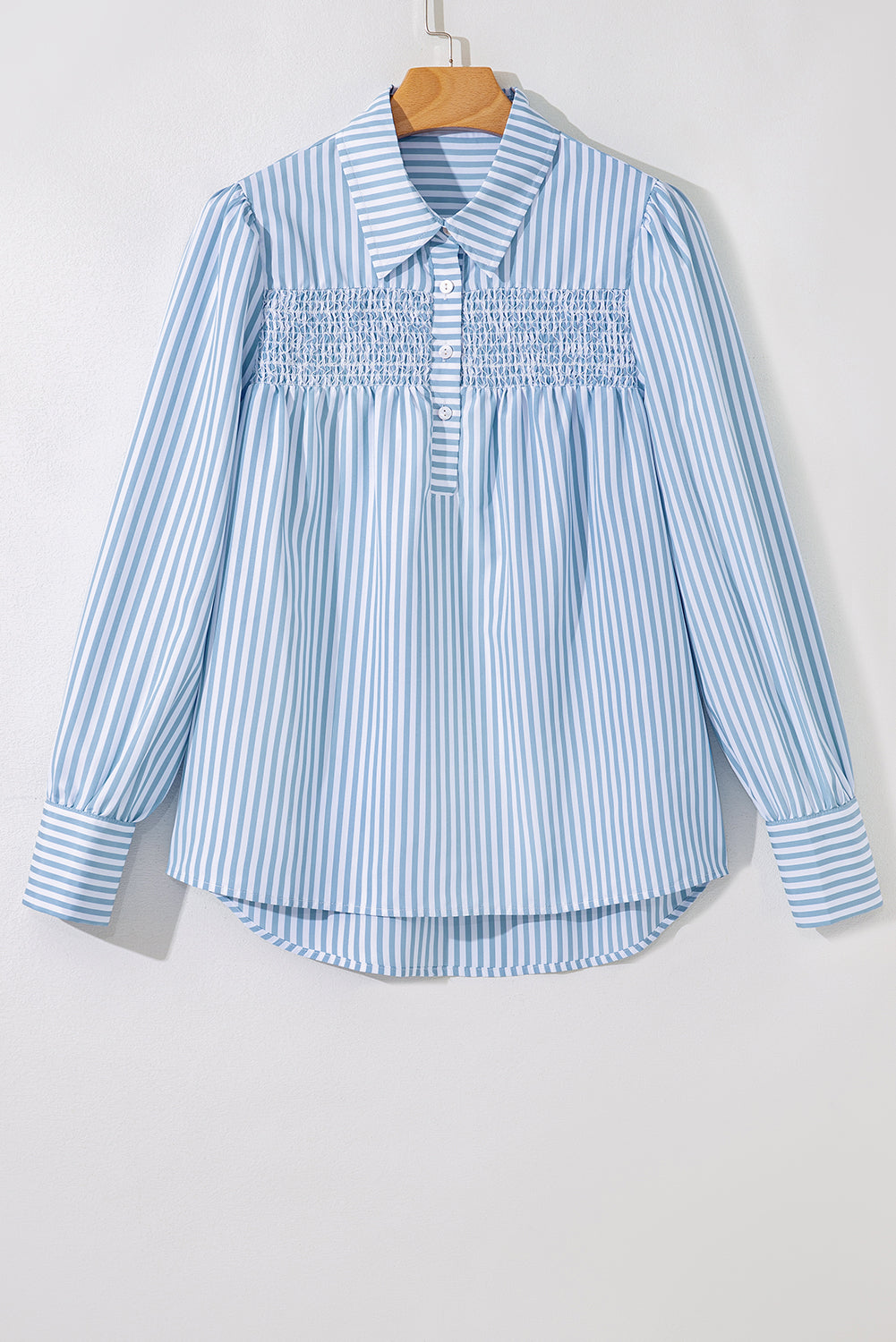 Striped Smocked Popover Shirt