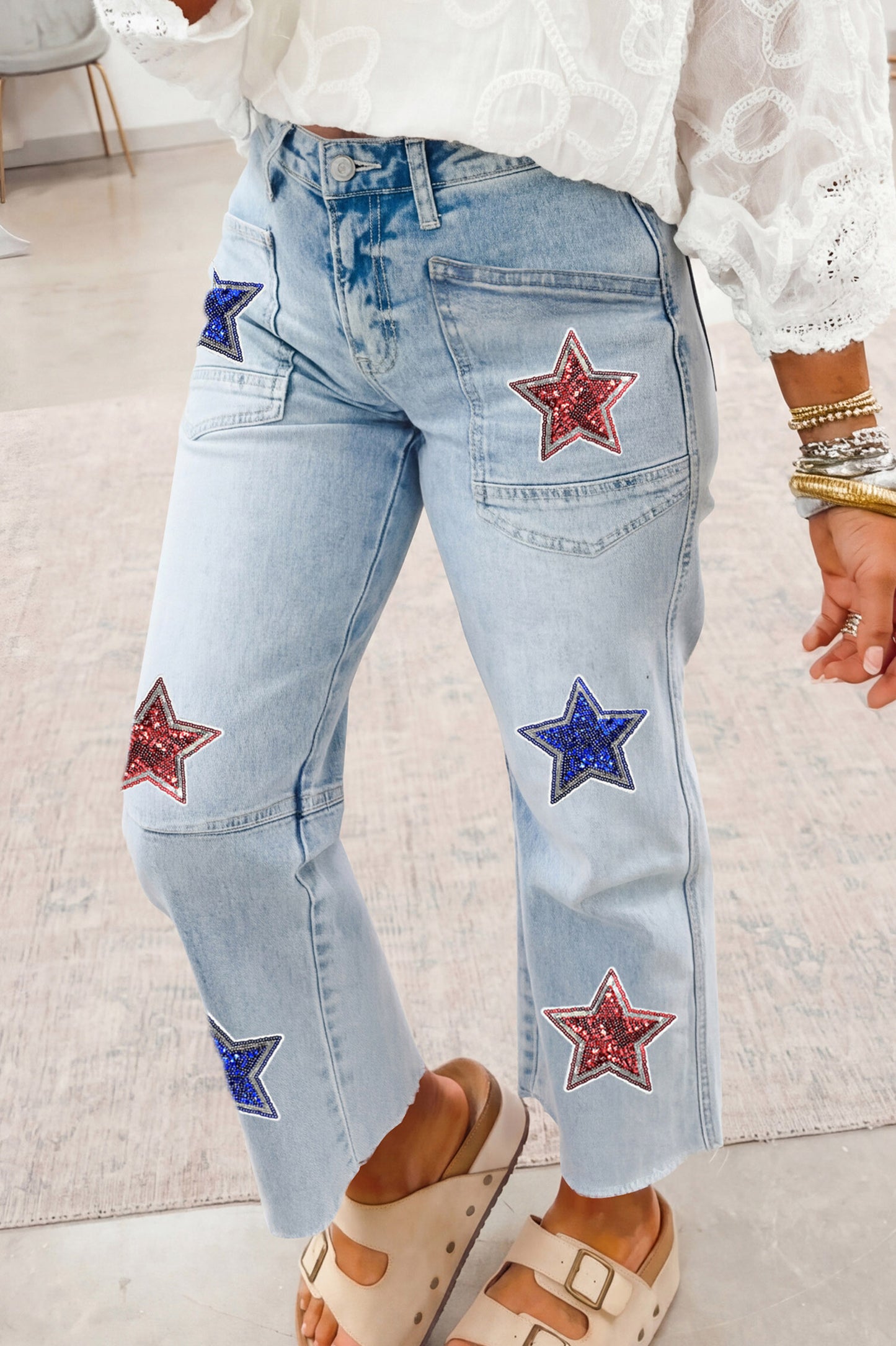 Patriotic Sequin Stars Jeans