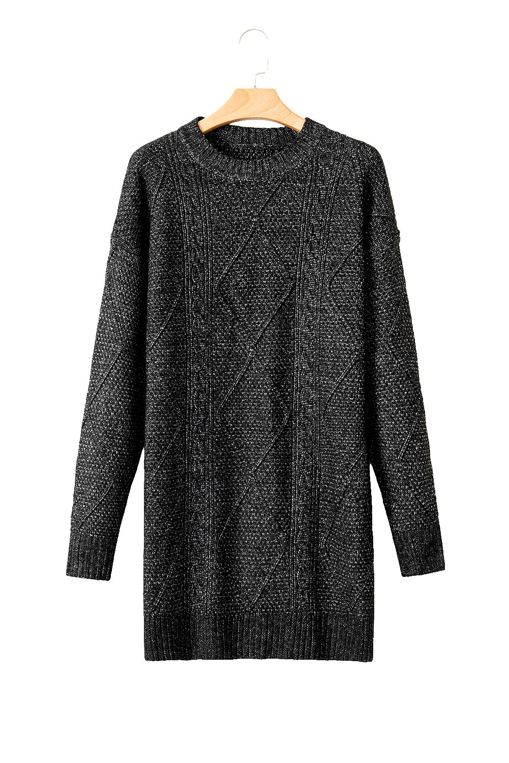 Relaxed Cable Knit  Sweater Dress
