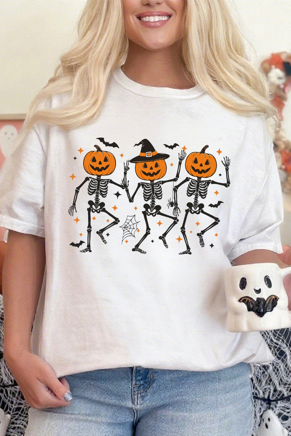 Halloween Pumpkin Skeletons Tee