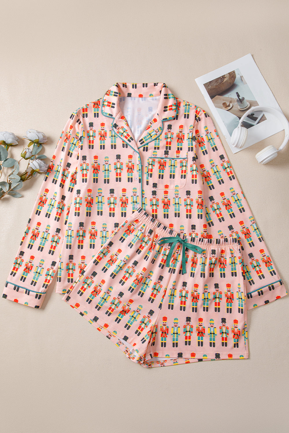 Pink Christmas Nutcracker Pajama Set