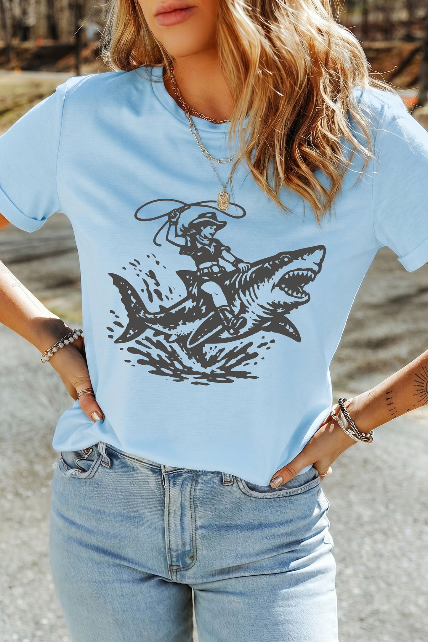 Shark Cowgirl T Shirt
