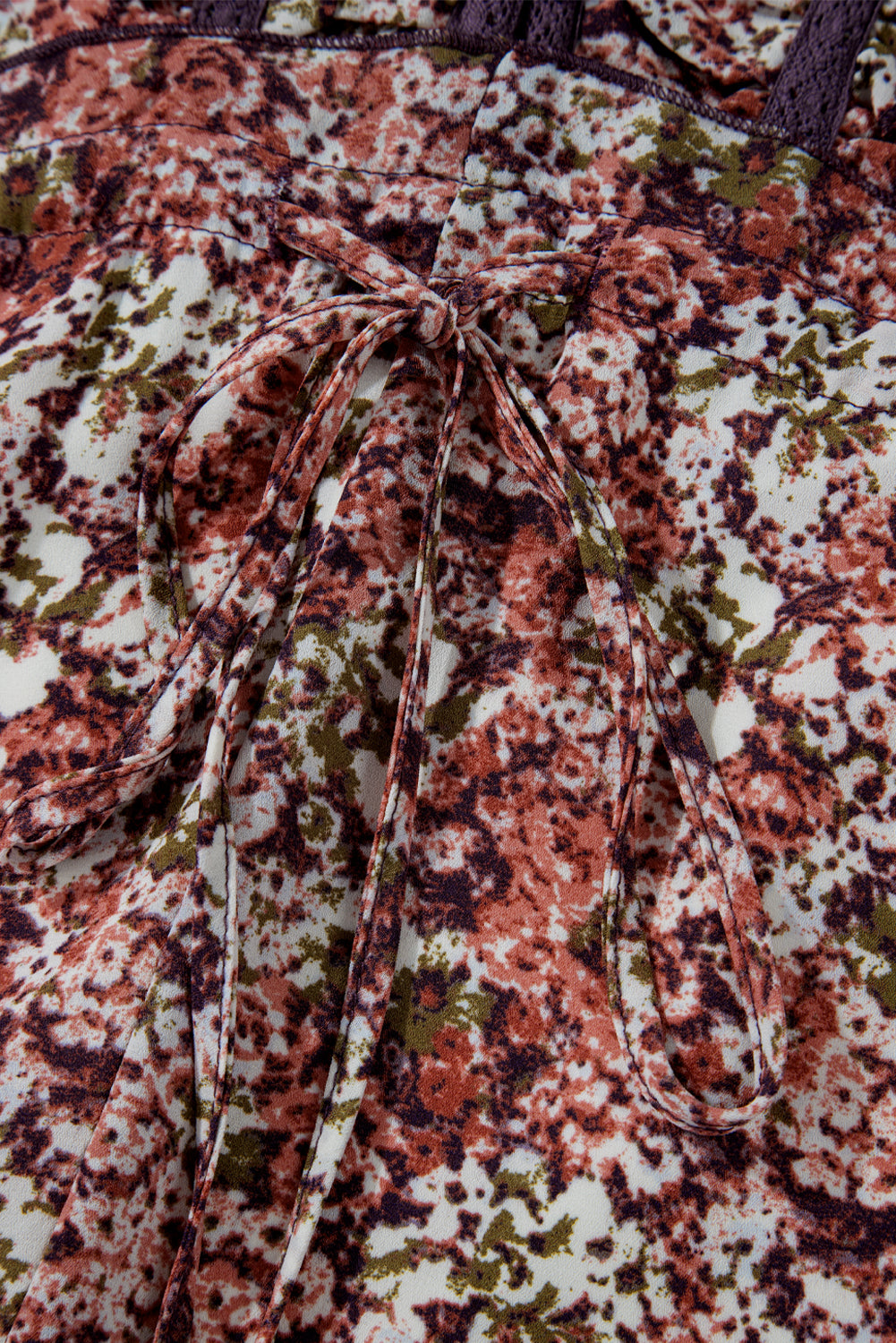 Brown Floral Midi Dress