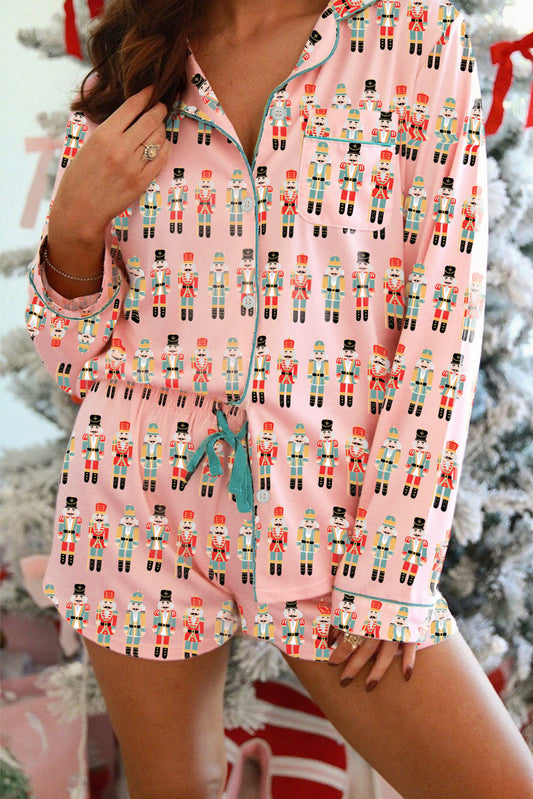 Pink Christmas Nutcracker Pajama Set