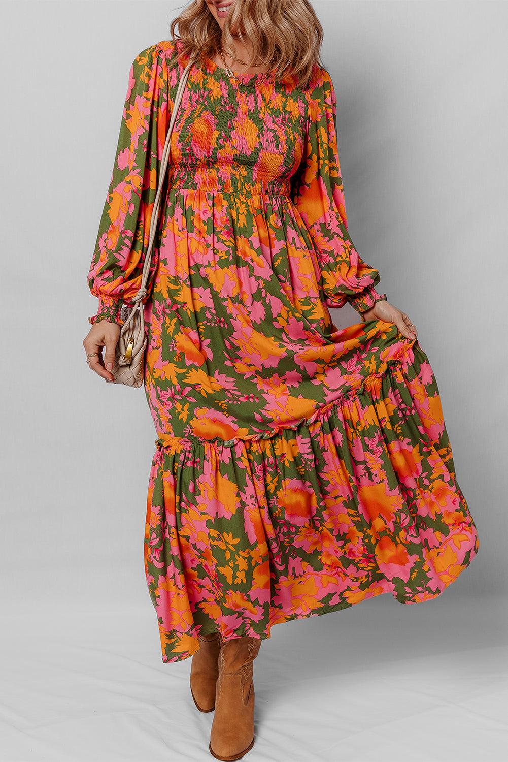 Fall Floral Tiered Dress