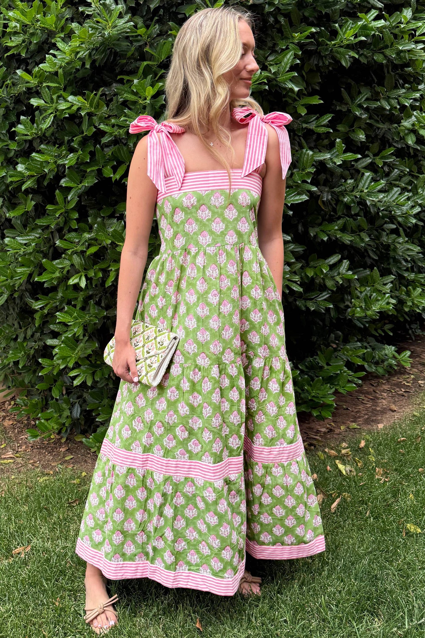 Green Floral Maxi Dress