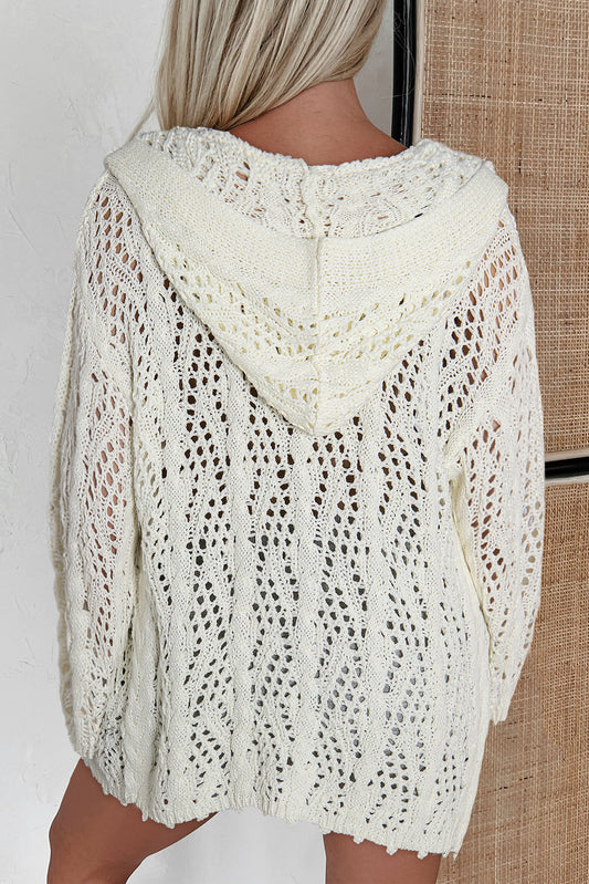 Crocheted Hooded Beach Coverup