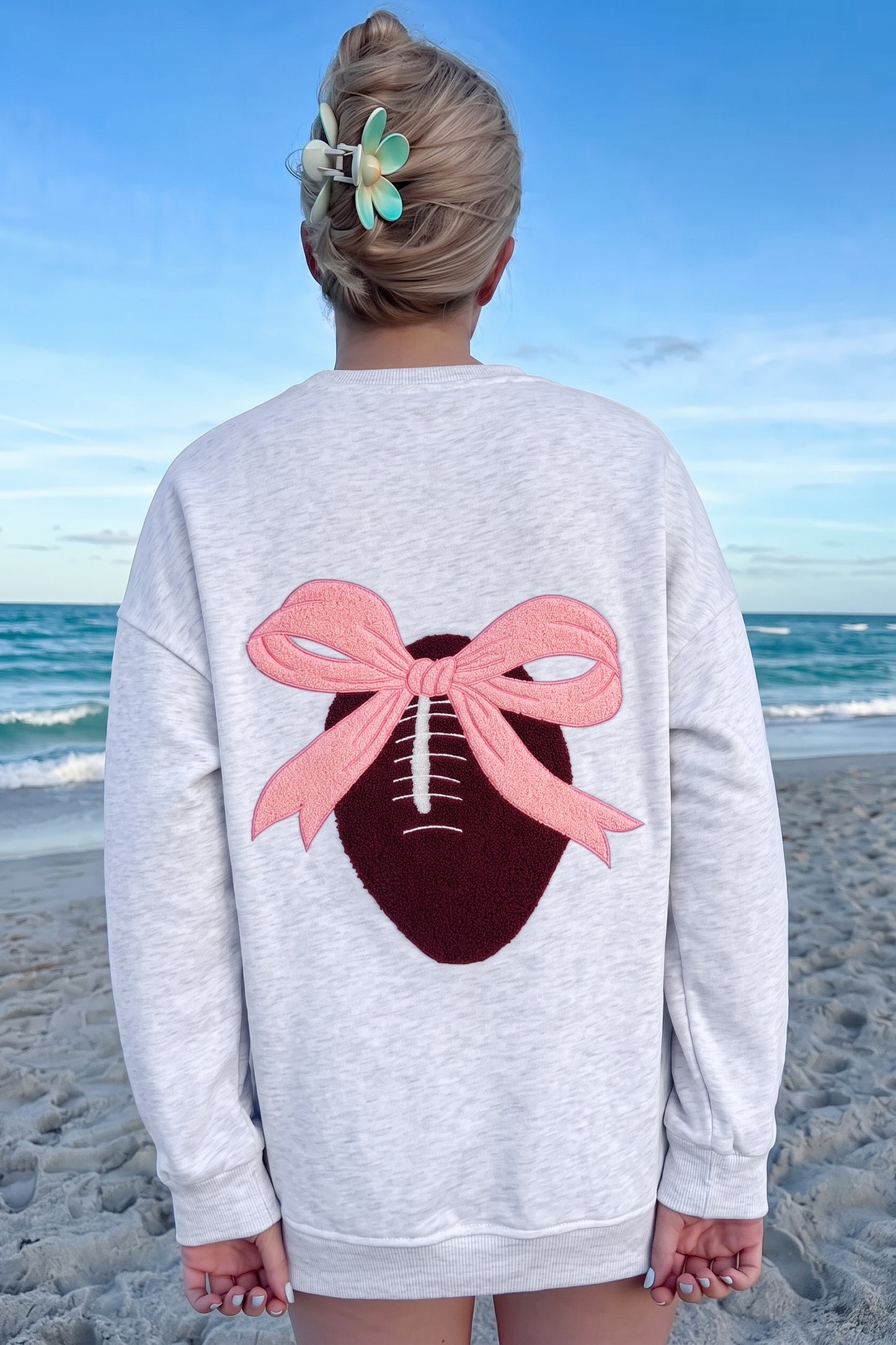 Embroidered Football Sweatshirt