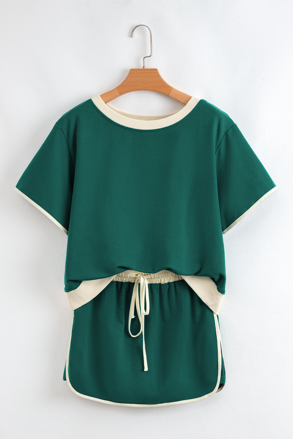 Contrast Trim Skort Set