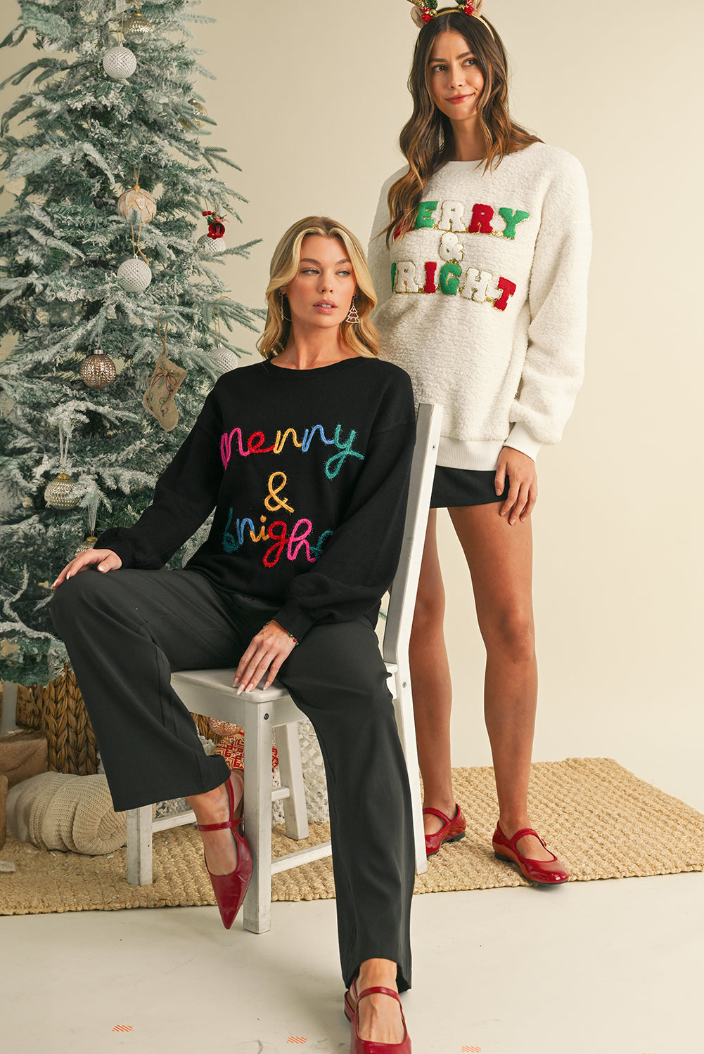 Merry & Bright Fuzzy Sweatshirt