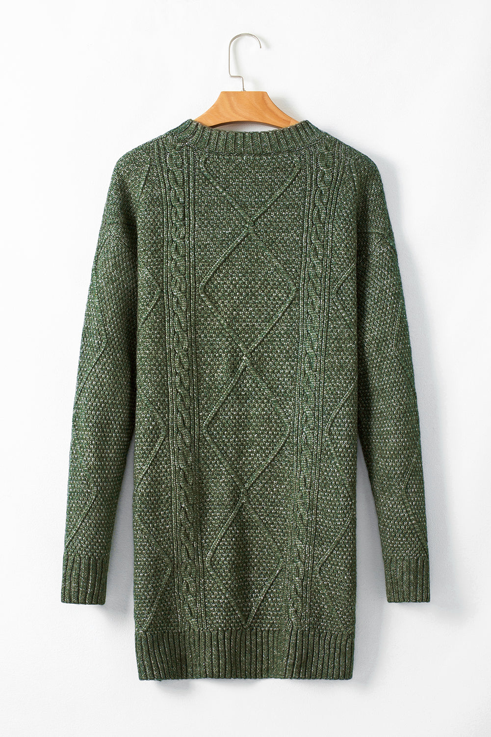 Relaxed Cable Knit  Sweater Dress