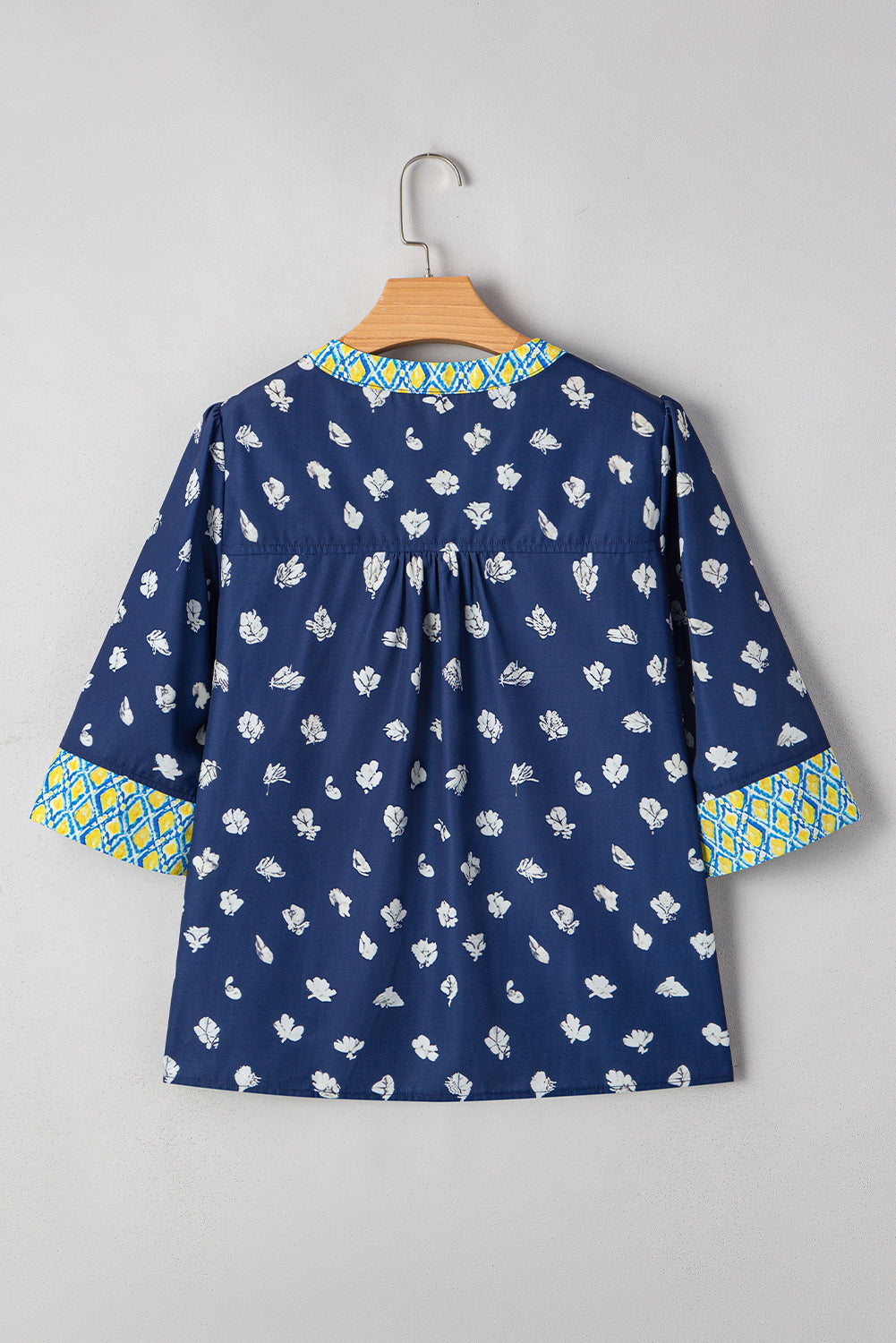 Floral Print Pop of Color Blouse