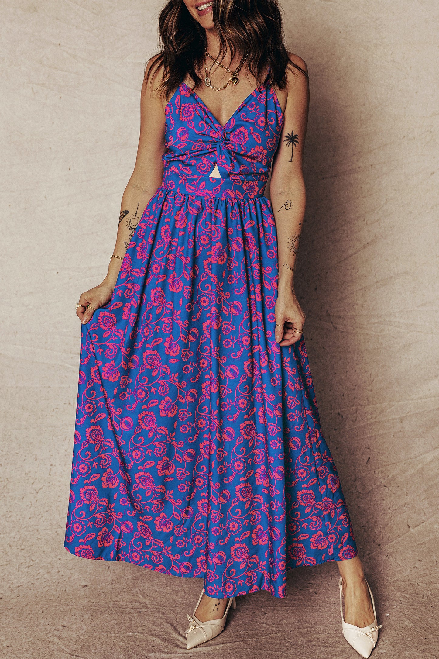 Blue Floral Maxi Dress