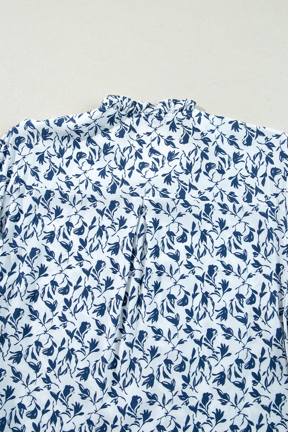 Blue Floral Lace Detail Shirt