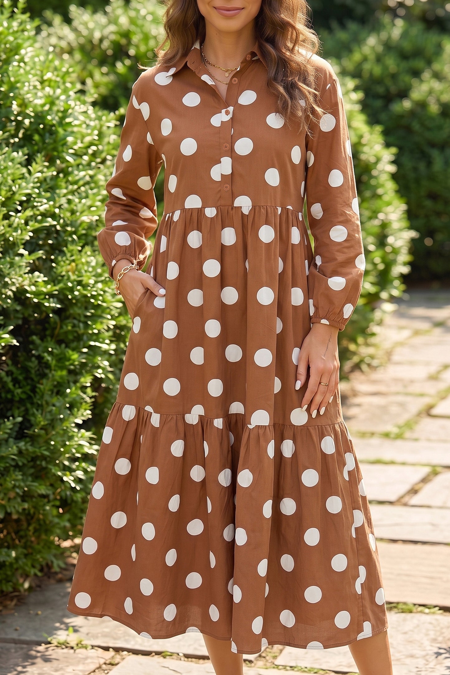 Brown Polka Dot Dress
