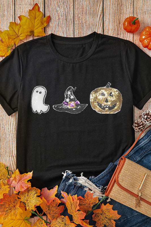 Halloween Sequin Patched Tee