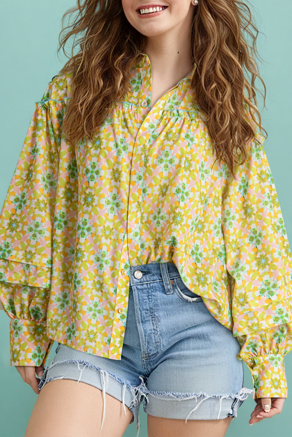 Boho Floral Long Sleeve Blouse