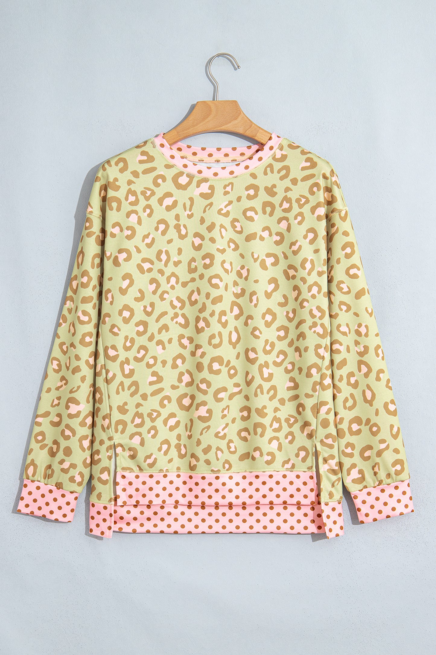 Leopard Polka Dot Trim Top