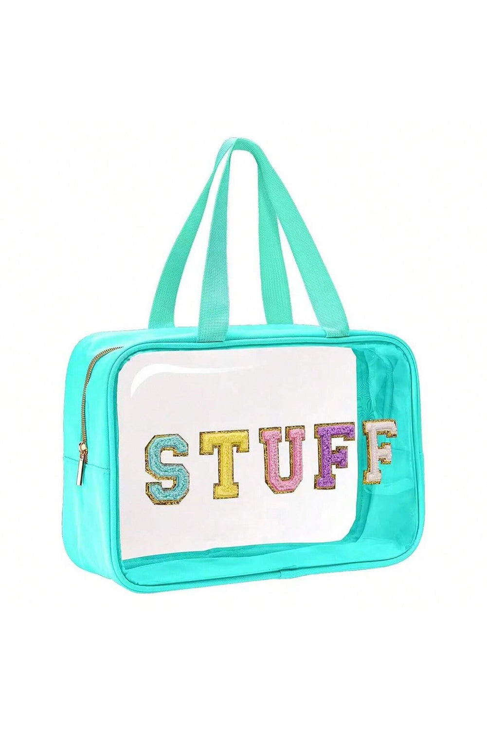 STUFF Chenille Patch Clear Makeup Bag