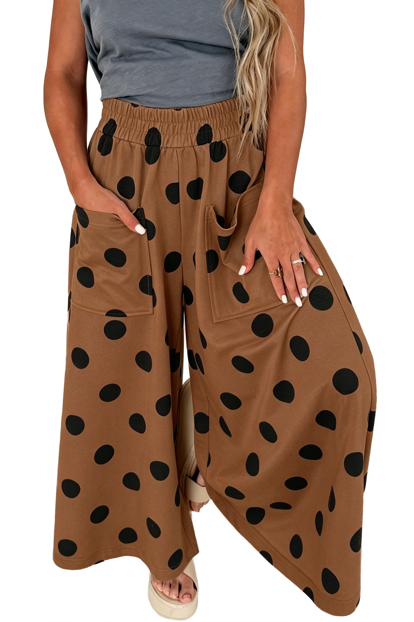 Polka Dot Wide Leg Pants