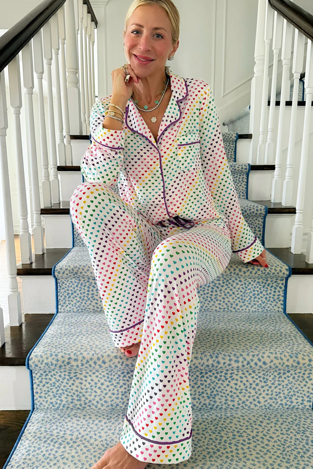 Multi Hearts Pajama Set