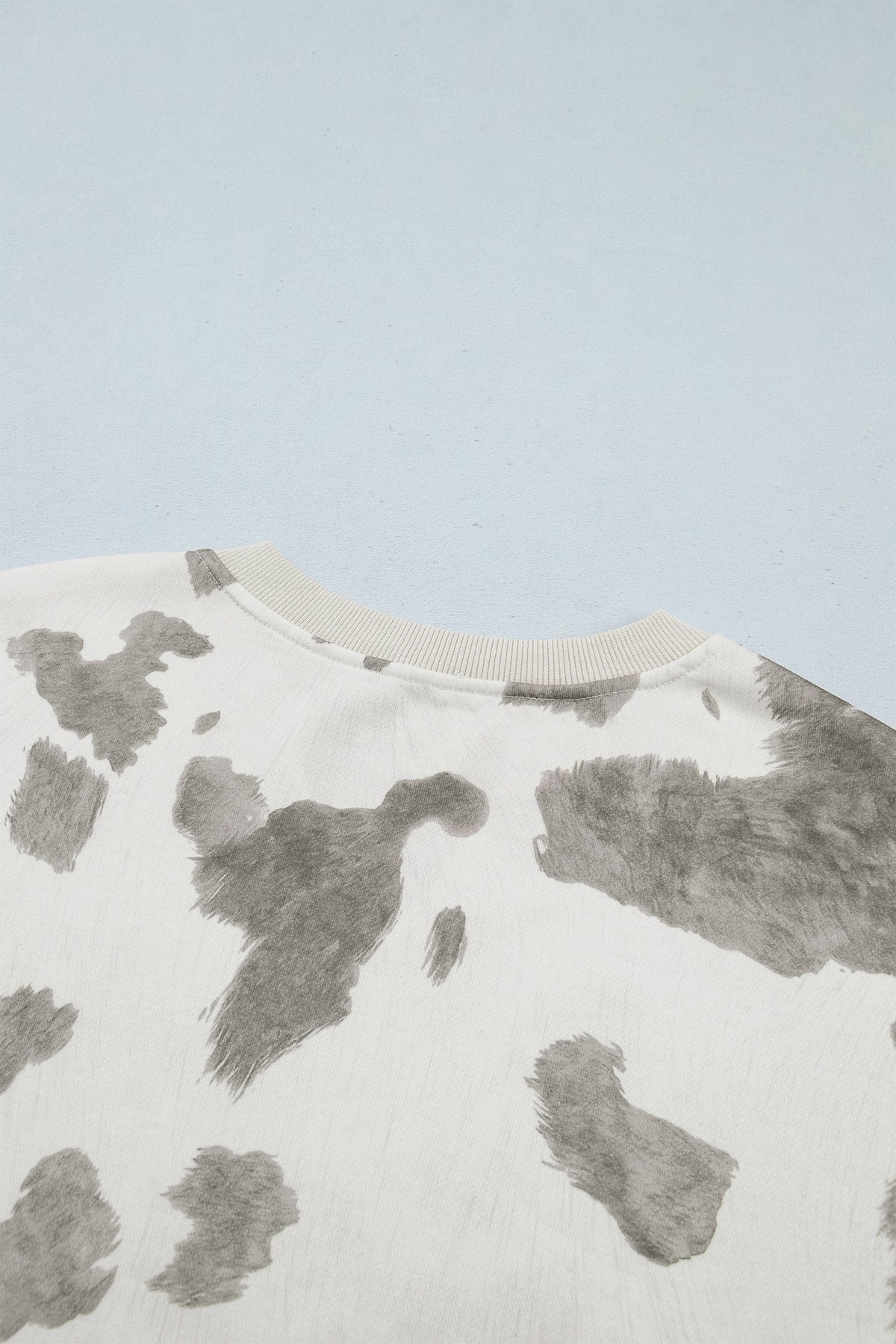 Grey Cow Print Western Two-Piece Set