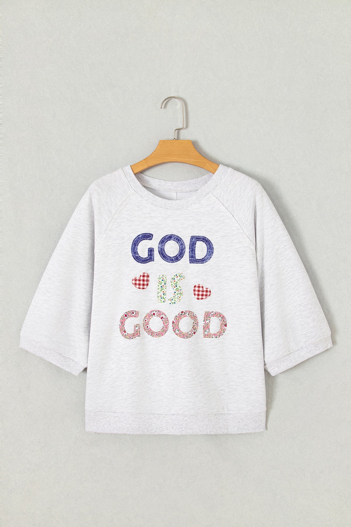 GOD IS GOOD Patchwork Applique Top