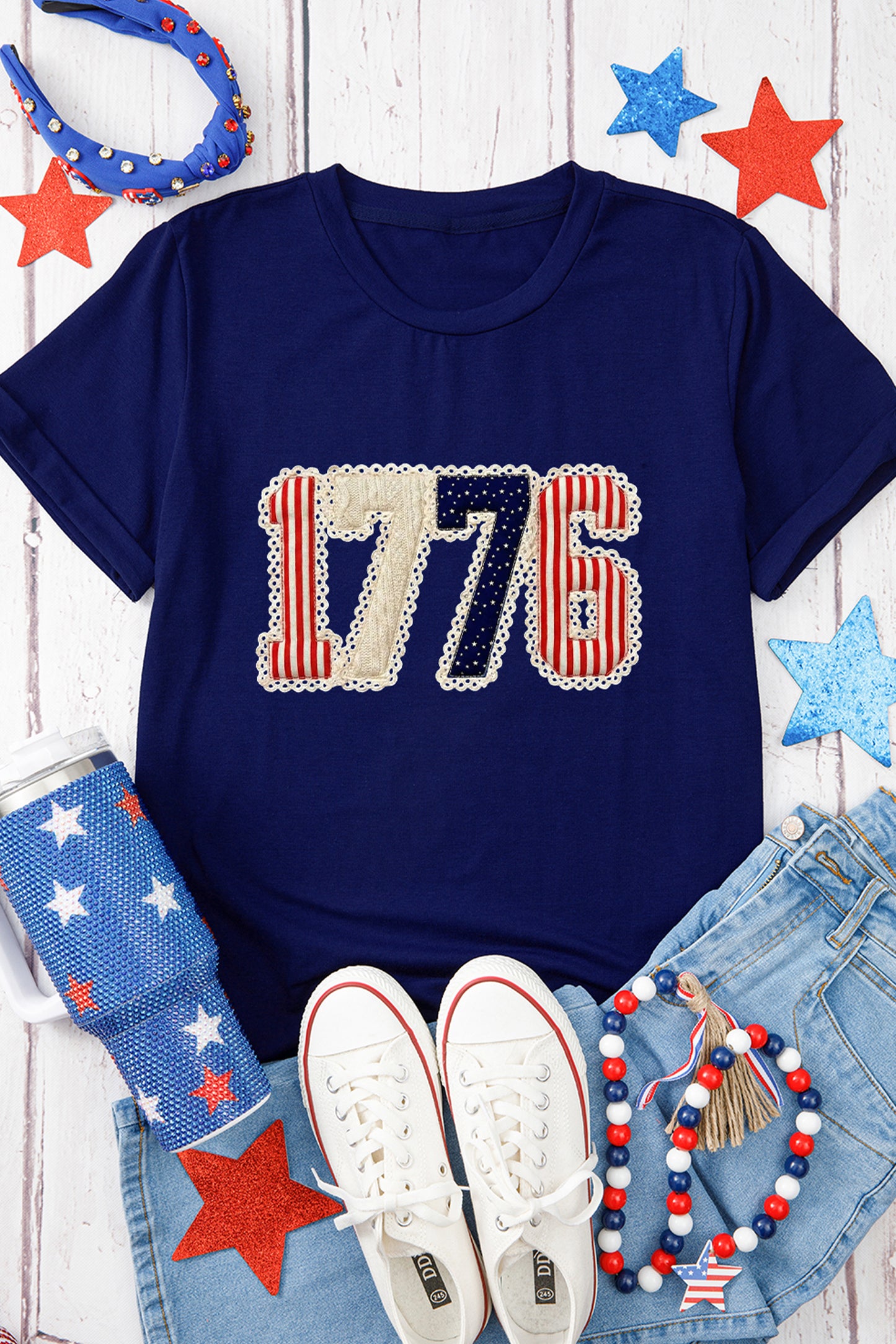 1776 Patchwork Printed Americana T Shirt
